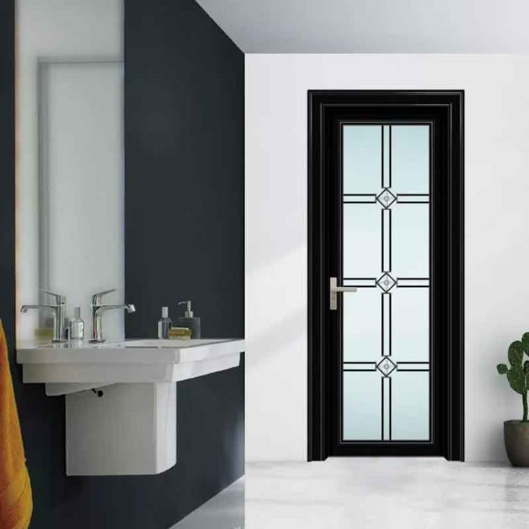 广西贵港钢化玻璃洗手间门现货 佛山厂家批发钛镁铝合金卫生间门