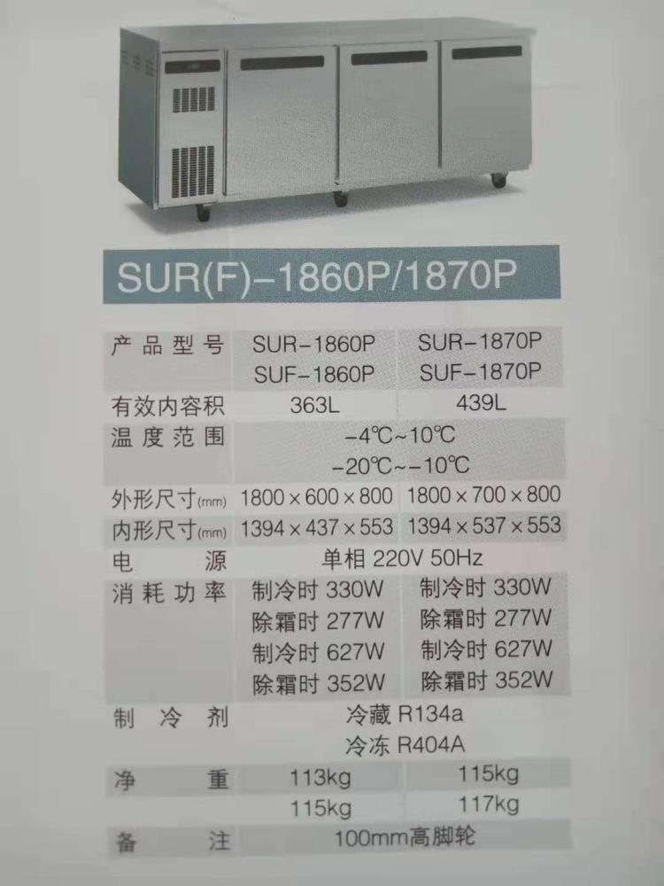 松下平臺冷藏柜新品SUR-1870P
