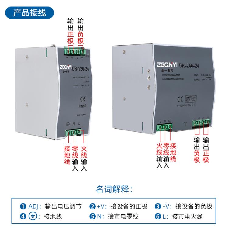 明伟开关电源自动化专用电源DR-60-24单组电源导轨电源