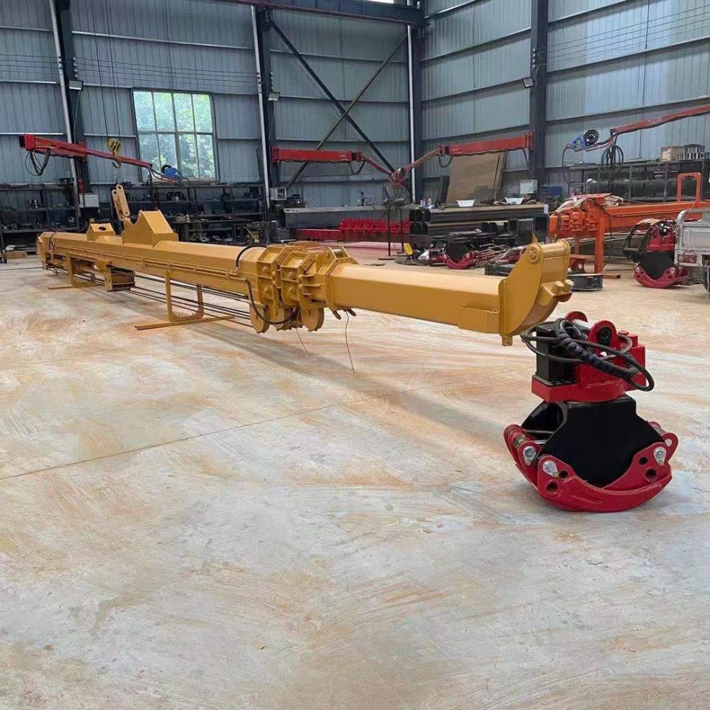 挖机加装伸缩臂抓树用液压臂伐木机液压伸缩臂拉山机