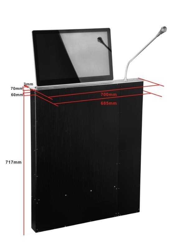 立俊无纸化超薄液晶屏带话筒一体式升降器显示器麦克风桌面升降机