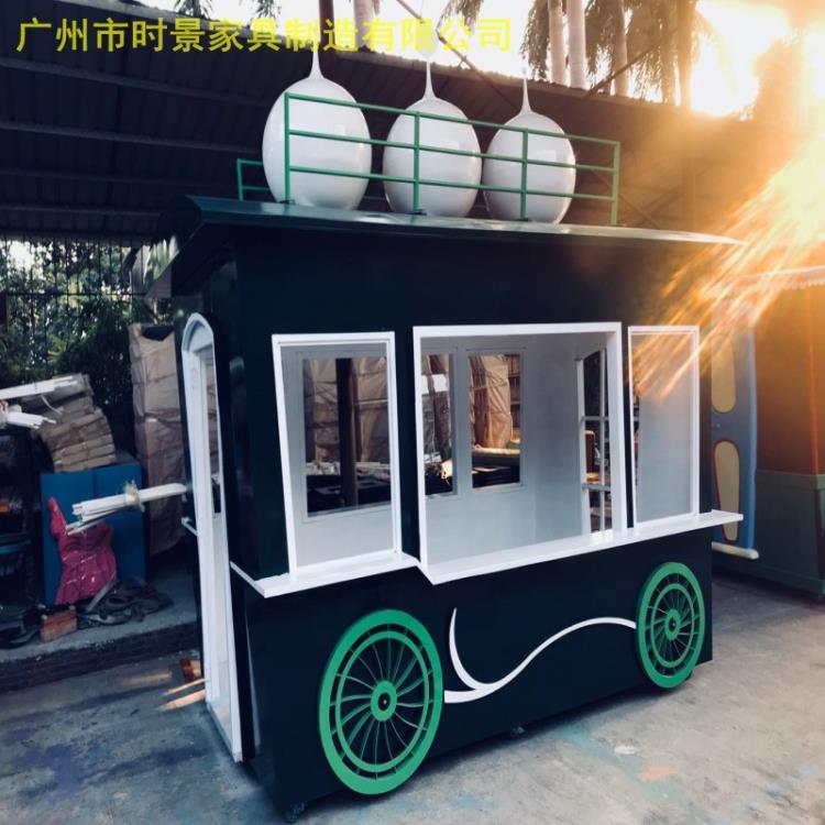 廣州戶外小吃車 木制手推車