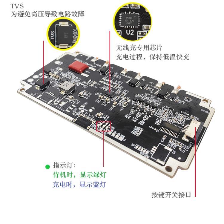 三线圈车载无线充电器模块中控台电瓶车无线充专用改装