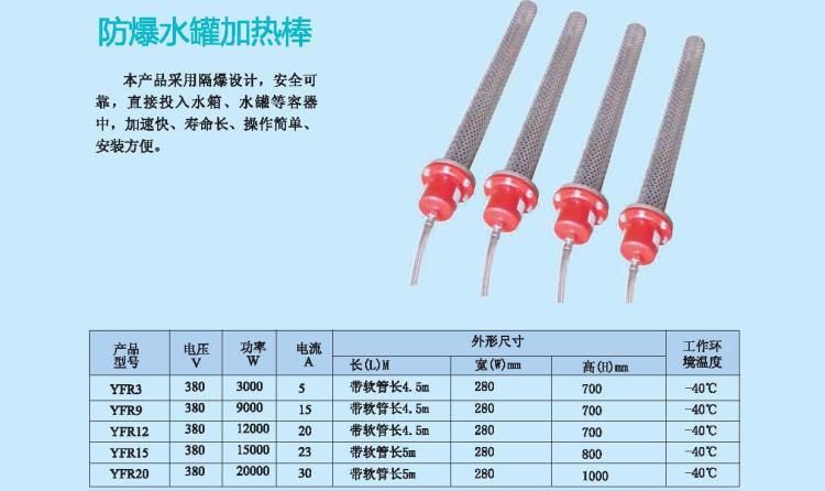 防爆水罐加熱棒 水箱加熱器 電加熱器 熱水加熱器