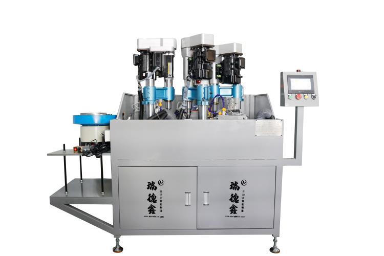 瑞德鑫定制壓鑄件成孔加工多工位轉盤式自動鉆孔倒角攻絲機