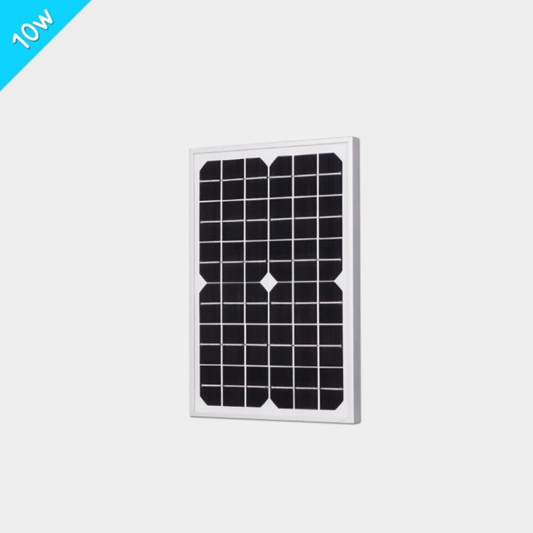 10W鋁邊框單晶硅玻璃太陽能電池板