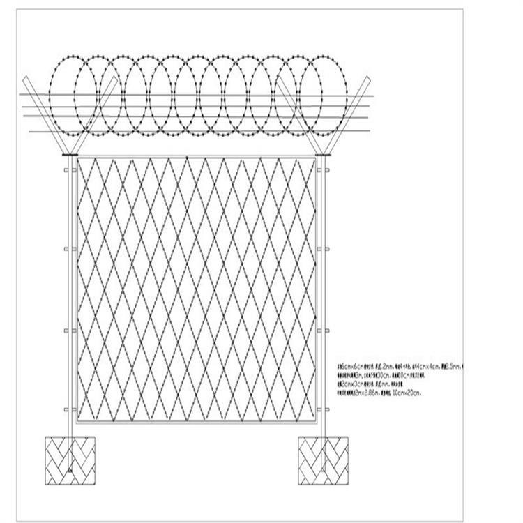 乐博现货供应防护刀片刺网 带刀围栏 看守所围墙防护