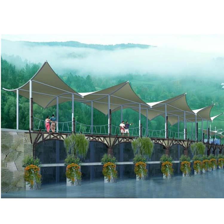 景觀膜結構 選用PVDF聚酯膜材 張拉力強  設計豐富造型