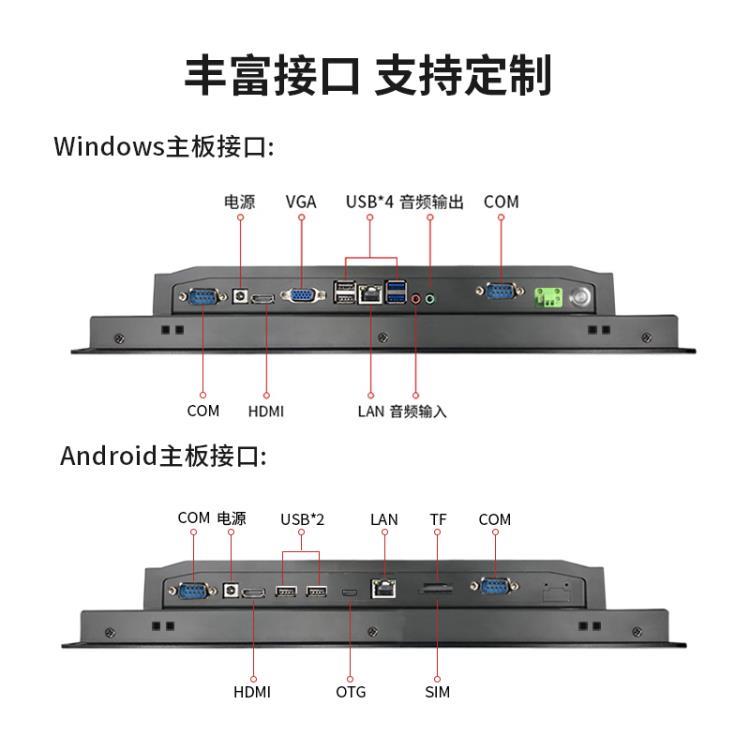 杭州磐正多尺寸安卓工业触摸一体机工控全铝嵌入式平板电脑