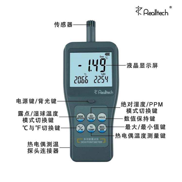 RTM2612便携式PPM露点仪高精度温湿度表绝对湿度检测仪