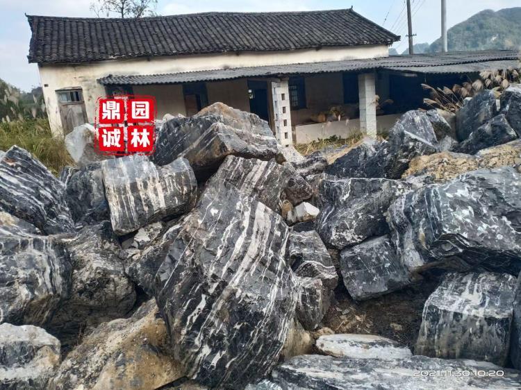 云雾石黑白花纹石中国风鱼缸水族造景装饰石园林造景石庭院摆件