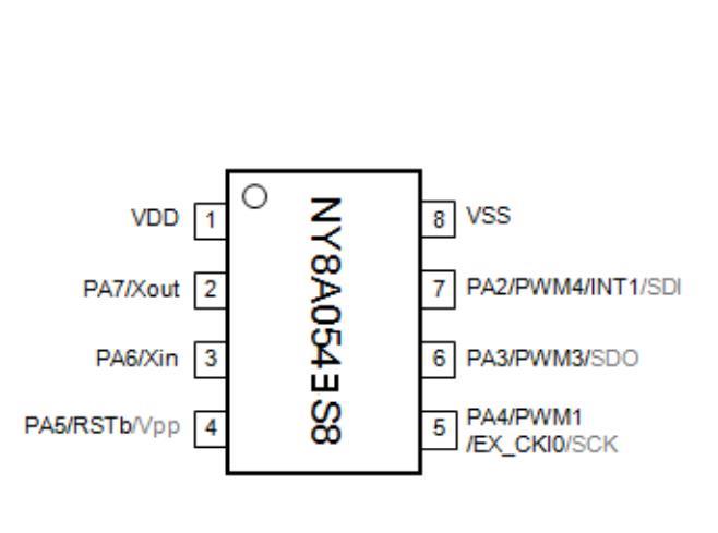 带3组PWM单片机8个引脚NY8A054E