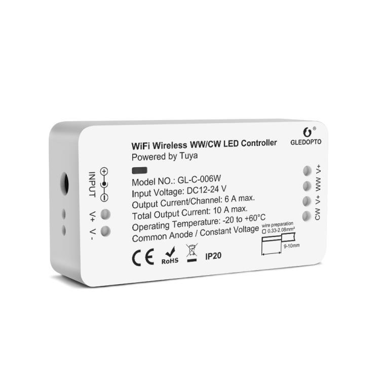 格乐德双色温WWCW灯带控制器CCT恒压低压WWWiFi